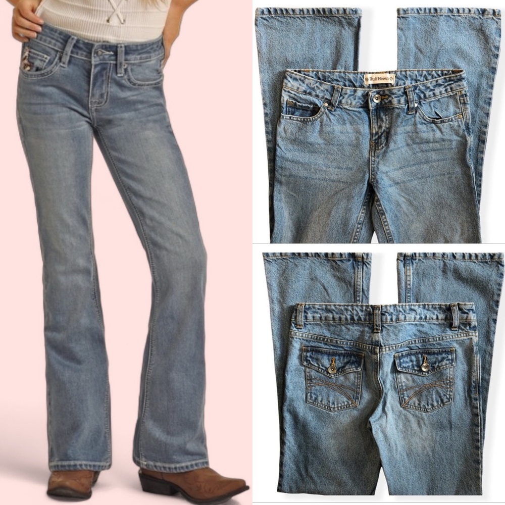 Girls Jeans Ruff Hewn Bootcut Jeans Size 12 Blue Durable Workwear